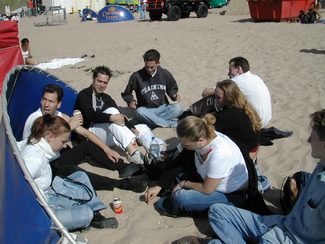 Party crew on the beach ..