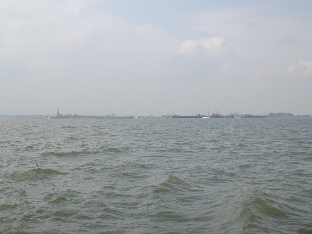 Uitzicht over het meer, varend naar de Schelp (bij Naarden)