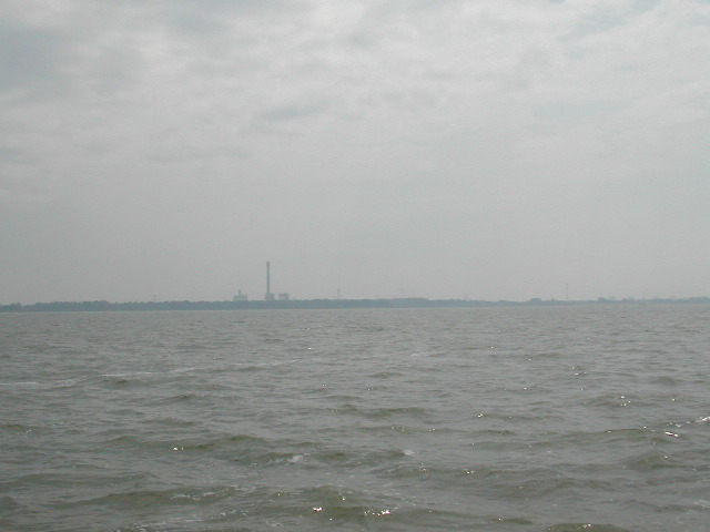 Uitzicht over het meer, varend naar de Schelp (bij Naarden)